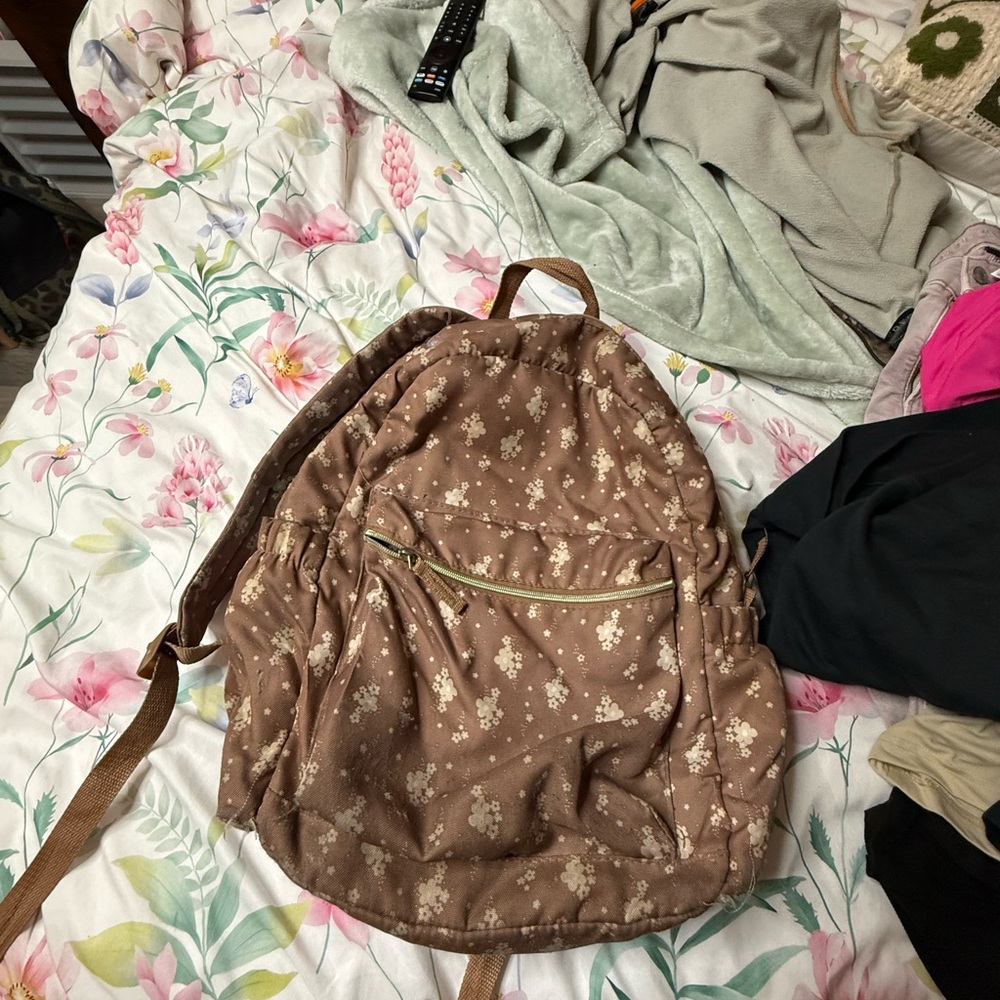 Floral Brown Backpack